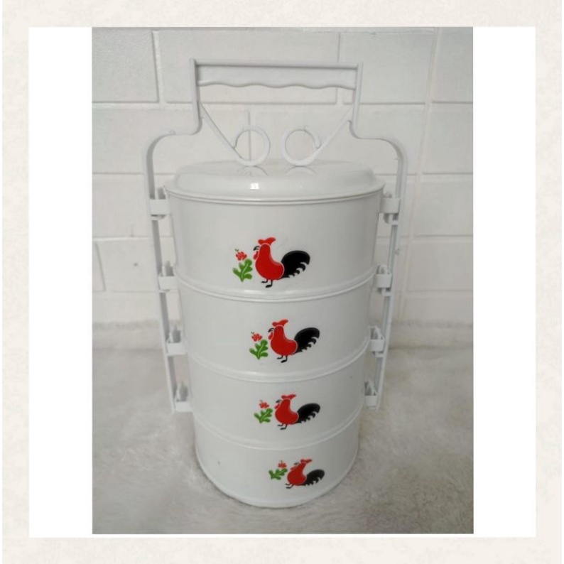 Rantang Ayam Jago Plastik 4 Susun/RANTANG SUSUN/RANTANG PLASTIK/RANTANG AYAM JAGO