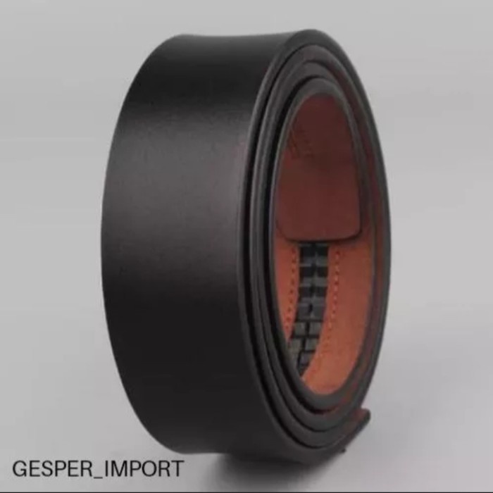 Ikat Pinggang Tali Ikat Pinggang Kulit Asli Tanpa Lapisan Model Rel Otomatis