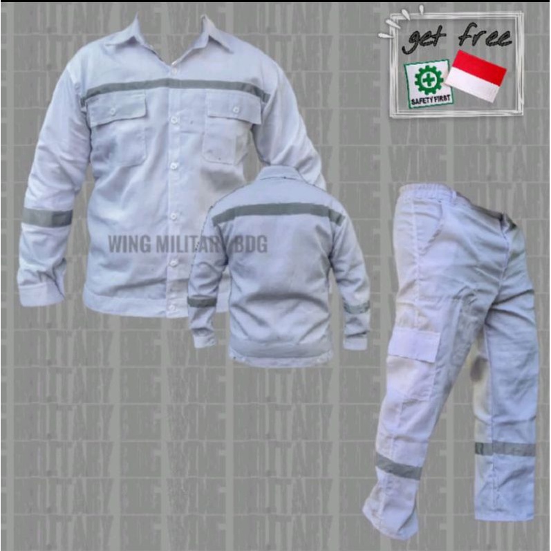 stelan one set kemeja panjang dan celana kerja wearpack