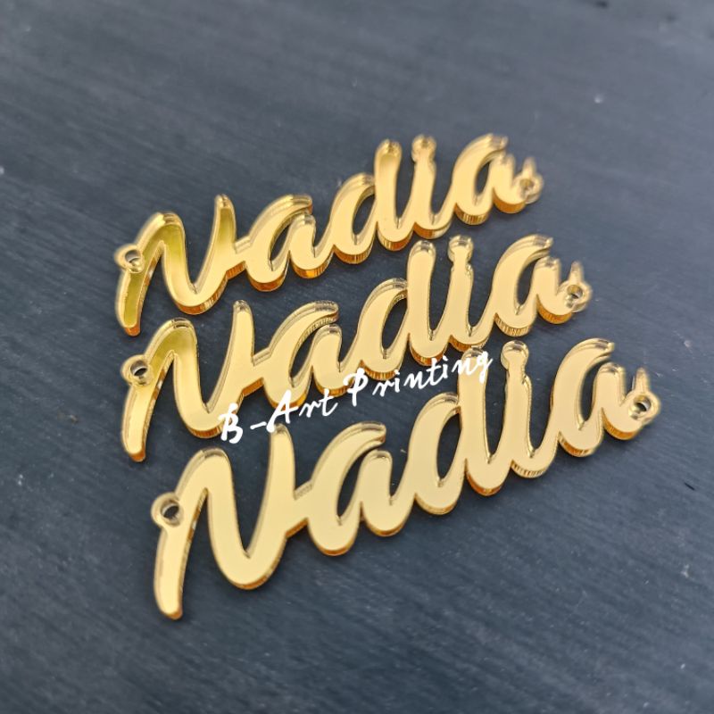 LABEL AKRILIK NAMA POLA DAN LOGO COSTUM CUTTING HURUF NAMA AKRILIK /LOGO HIJAB /LOGO AKRILIK COSTUM REBRANDING HIJAB JILBAM KERUDUNG