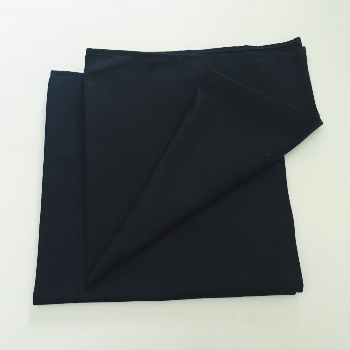 Kain Damask Polos) Napkin / Serbet Katun Damask Hitam 50X50 Cm