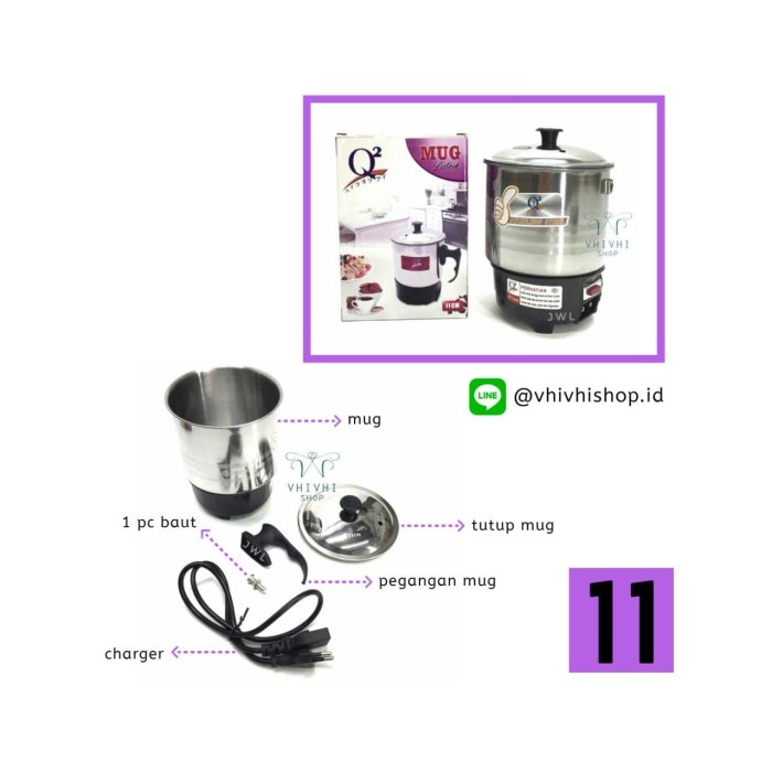 panci listrik MUG/ PANCI ELEKTRIK Q2 11 CM/ PEMANAS AIR(X7E7) Panci Listrik kukus Panci Listrik besa
