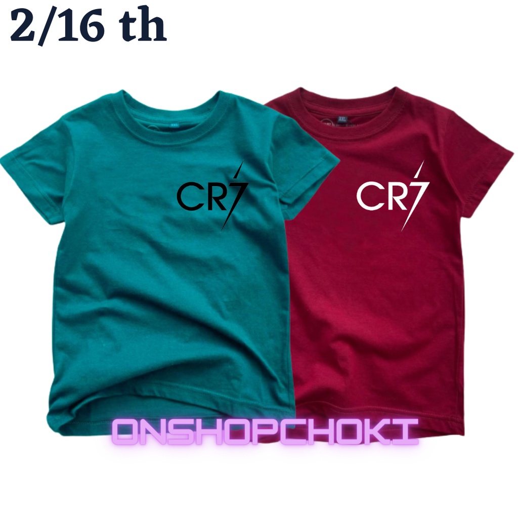 KAOS OBLONG anak-anak cowok/cewek HARGA MURAH MERIAH LOGO &lt;CR7&gt; UNISEK UMUR 2/16 Kaos oblong pakaian anak-anak