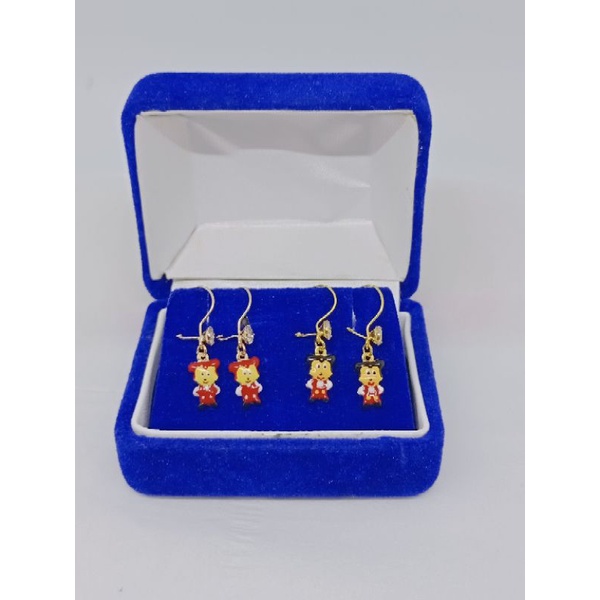 anting kait anak mt 1 karakter cat warna/perak asli silver 925 lapis emas/perhiasan anak fashion terbaru