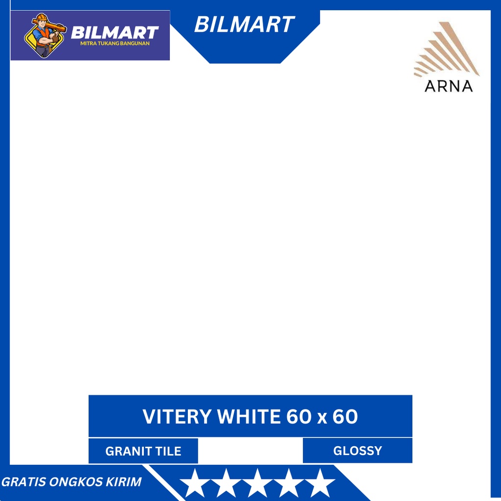 KERAMIK LANTAI / KERAMIK DINDING Vitery White Granit 60 x 60 ARNA