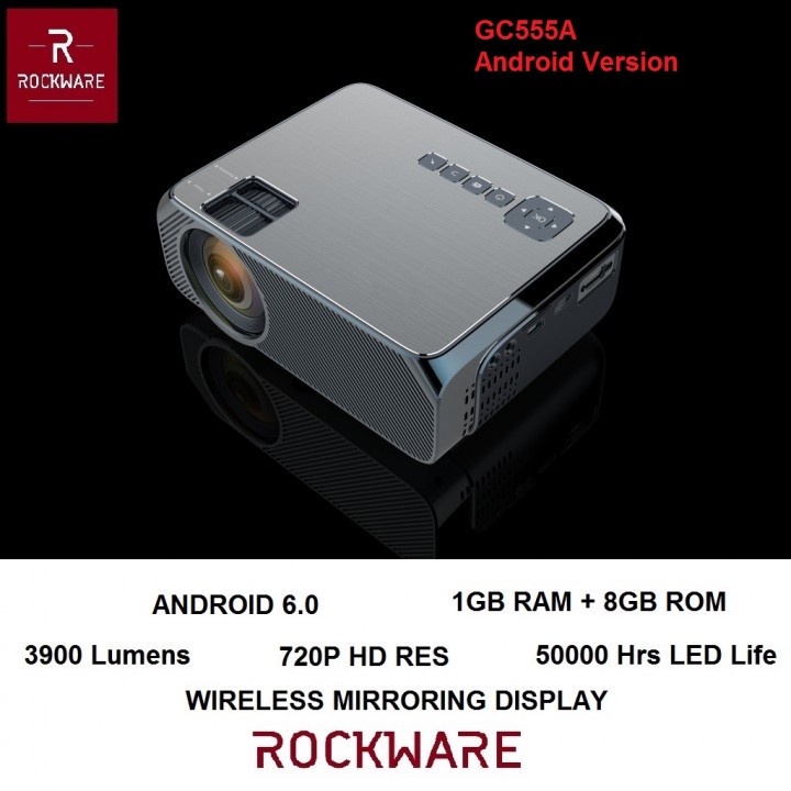 106 ROCKWARE RW-GC555A Android 1080P LED Projector 3900 Lumens Alt CL770