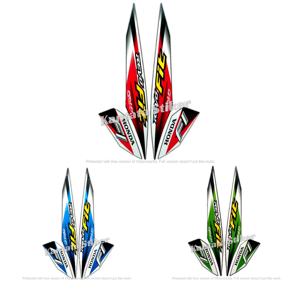 Stiker Striping Lis Bodi Motor Honda Revo Fit 2020 Standar Full Set