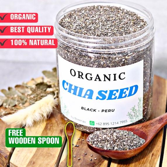 

Ready Stok ｀ Organic Chia Seed Peru Biji Cia Seeds Black Organik By Breenav 170gr Asli Original Makanan Diet Keto Kaya Serat Pengganti Nasi Shirataki ☼