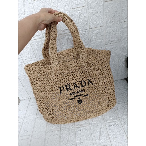 tas fashion pr ada rajut tote