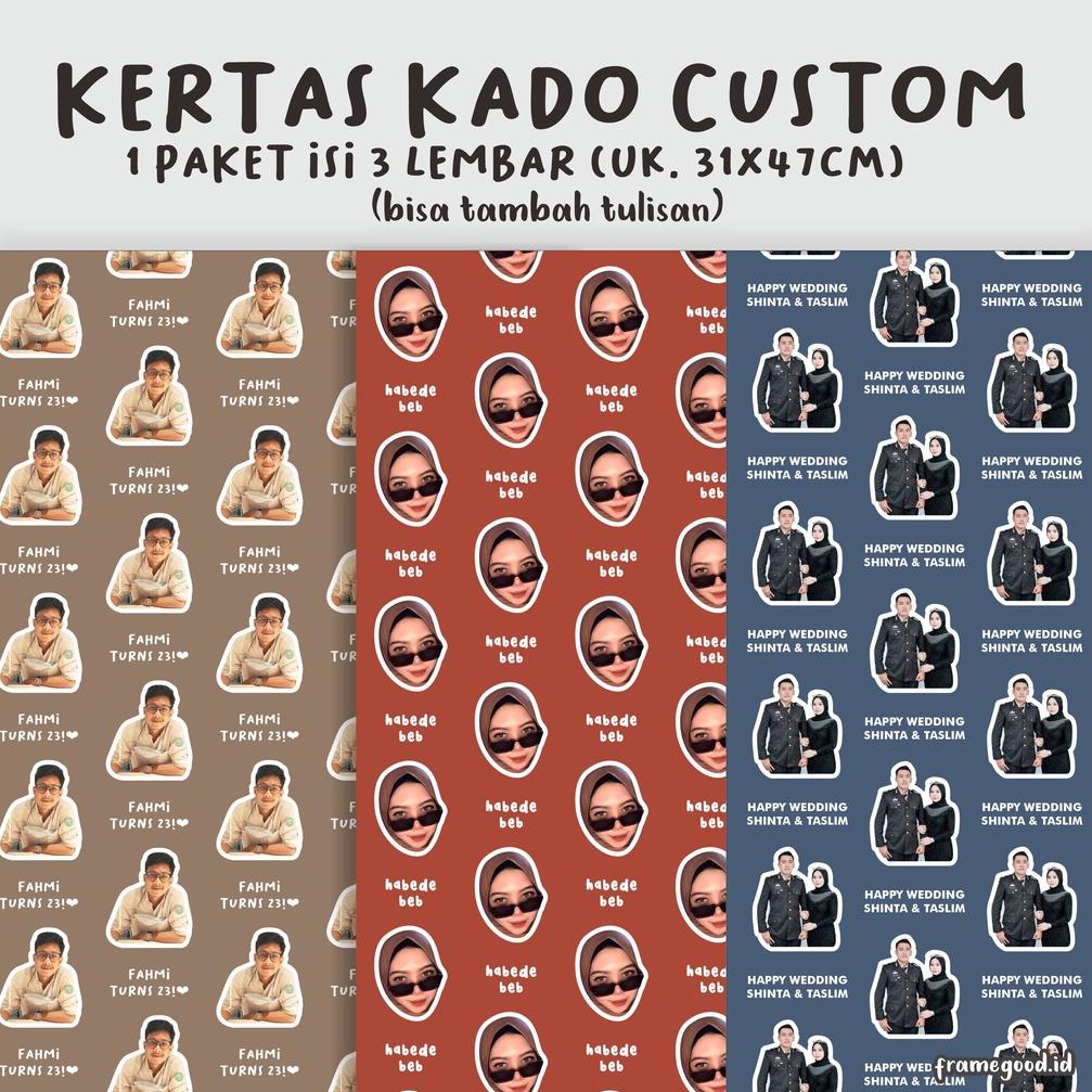 

Bestseller!! KERTAS KADO CUSTOM TAMBAH TULISAN (3 lembar A3+) pakai foto sendiri/idol | cetak wrapping gift paper 53