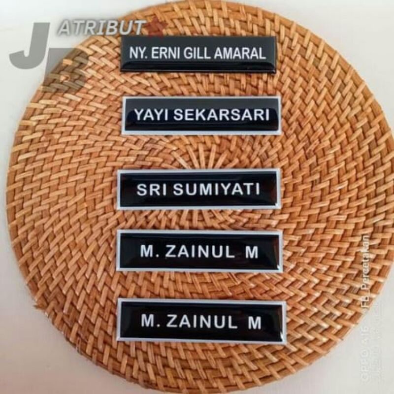

name tag. papan nama resin ukuran standar