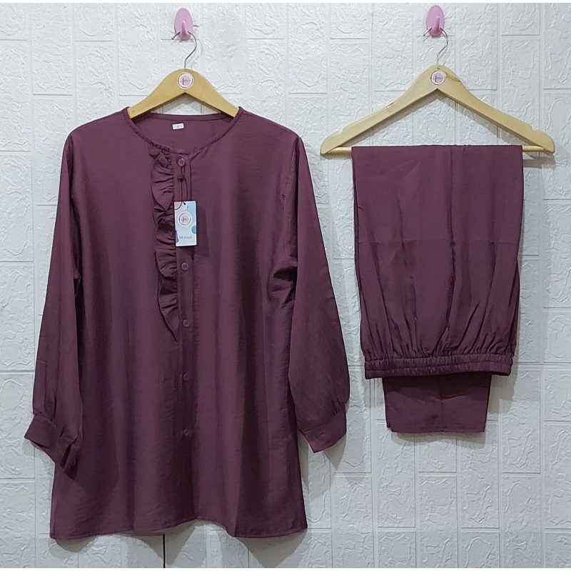 ONE SET POLO LINEN SETELAN // SETELAN POLO LINEN // SETELAN LINEN  //BUSUI FRIENDLY//PIYAMA//PREMIUM//HOMEY//BUSUI