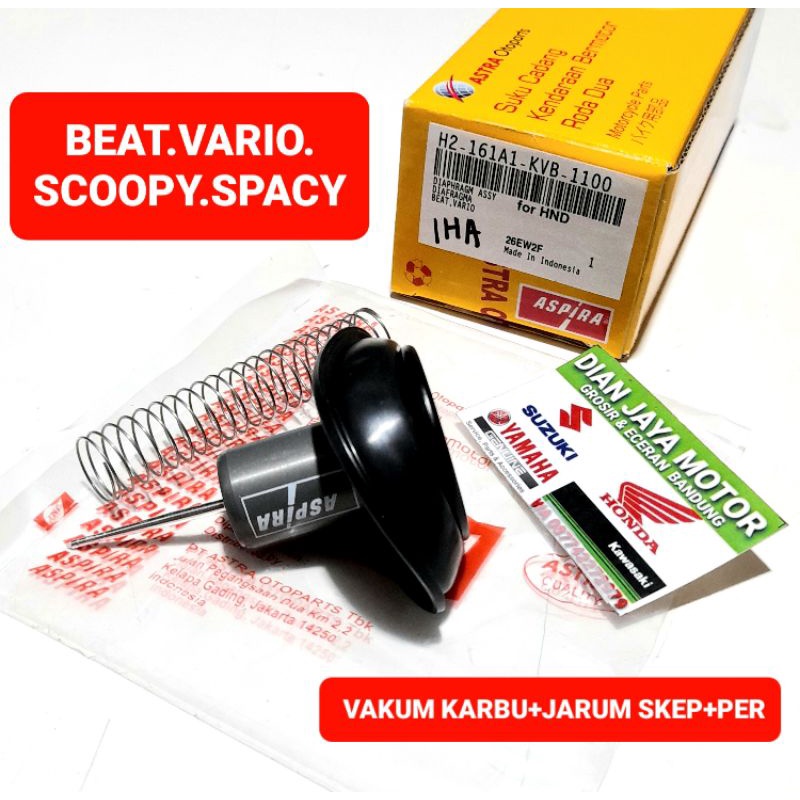 Vakum Karbu + Per + Jarum Skep Original Astra Aspira Vario Beat Scoopy Spacy Vakum Karbu Set VAKUM K