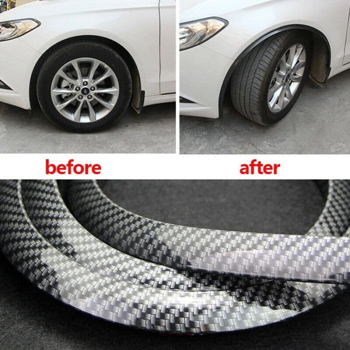 LIST CARBON 4D OVER FENDER (4 PCS) LIP SPAKBOR BAN MOBIL UNIVERSAL