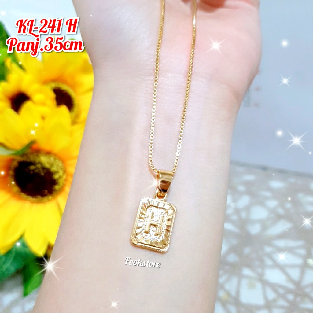 KALUNG ANAK LIONTIN HURUF /ALPABET ANTI ALERGI/COD