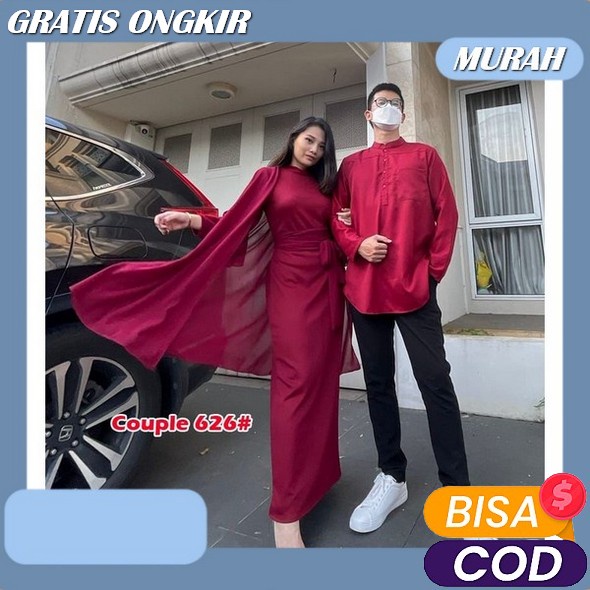 Zaline Gamis Couple Lebaran Baju Muslim Kapel Pasangan Suami Istri - [Sarimbit Zetta Rayya Series Le