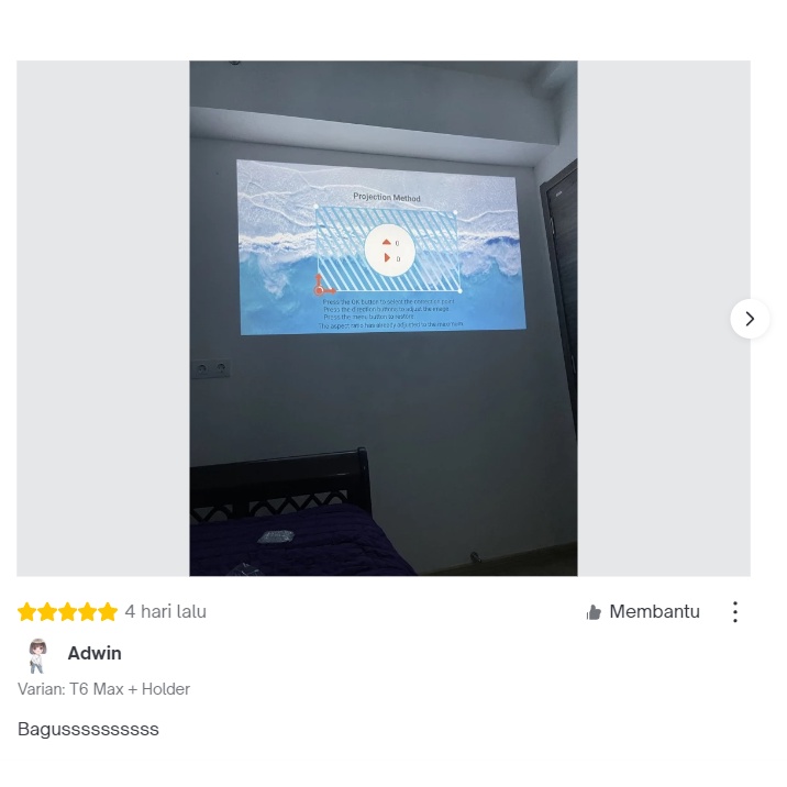 Wanbo T6 Max Smart Home Projector Android Support 4K Proyektor Wifi