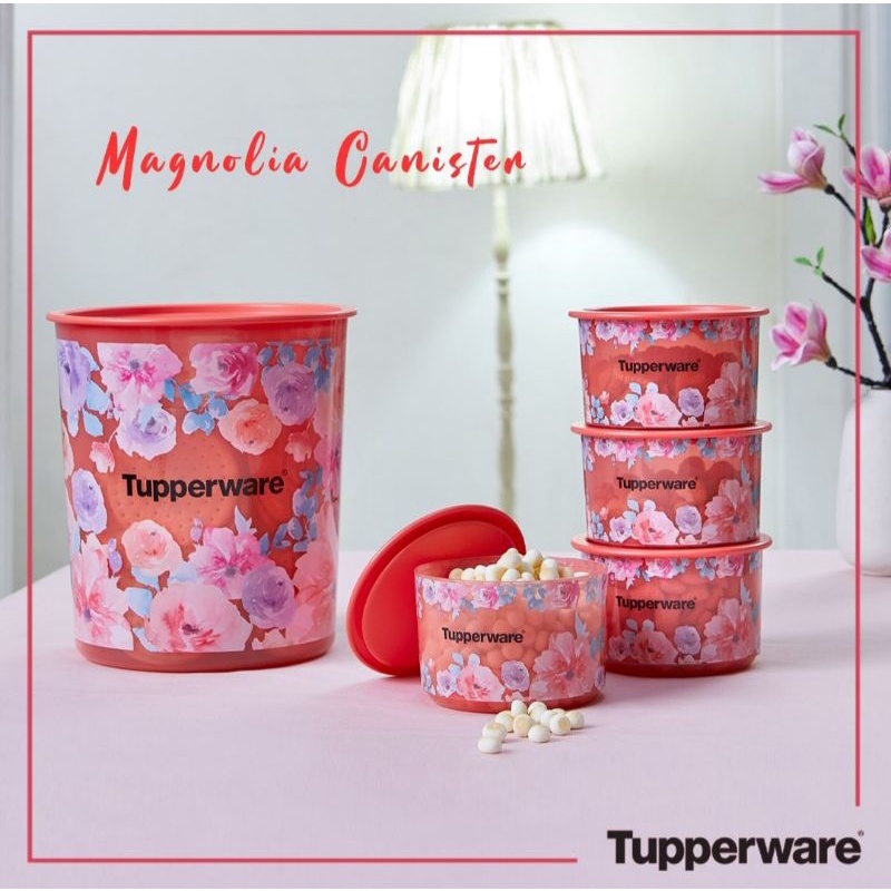 Toples Makanan Magnolia Canister Tupperware warna Peach