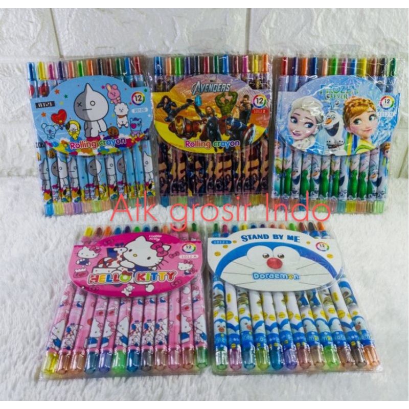 

crayon karakter putar panjang isi 12 warna