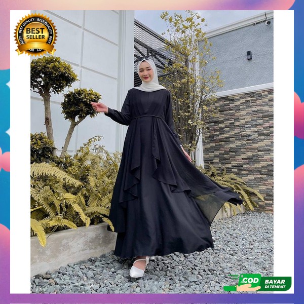 Ghamis Syar'I Wnita Branded Baju Gamis Model Terbaru 2023 Gmis Hari Raya Lebaran Gsmis Ibuibu Dres L