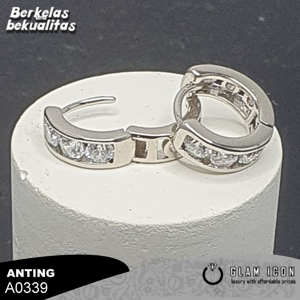 Anting Clip Mata Deret segaris simpel A0339