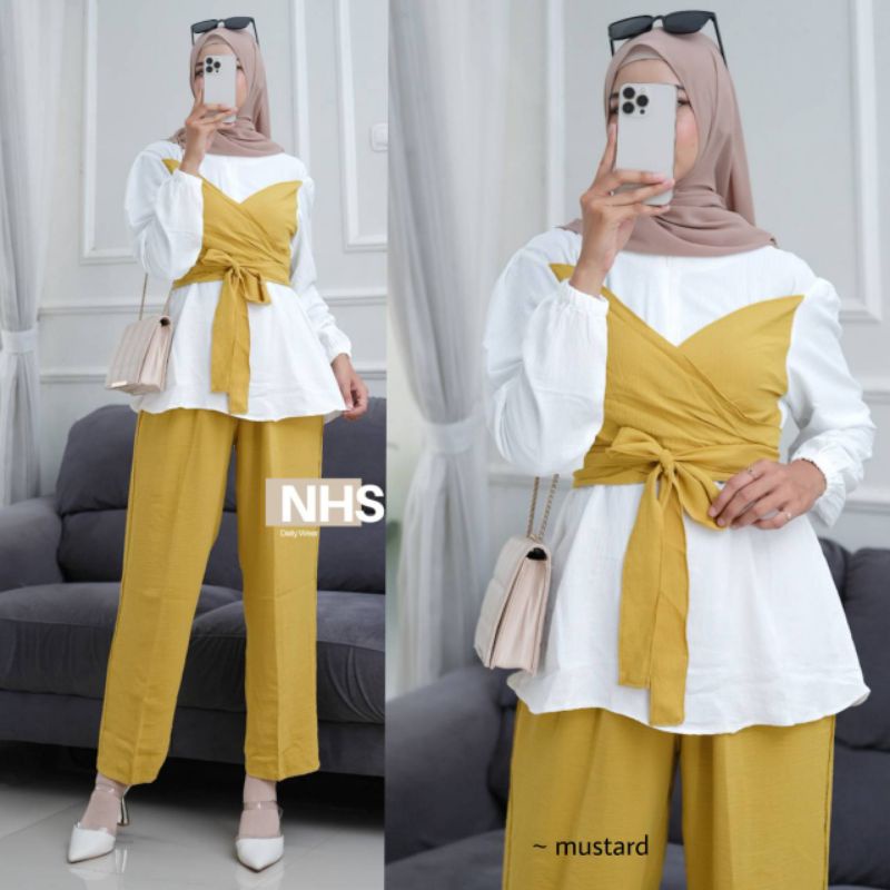 Temy Set crincle setelan