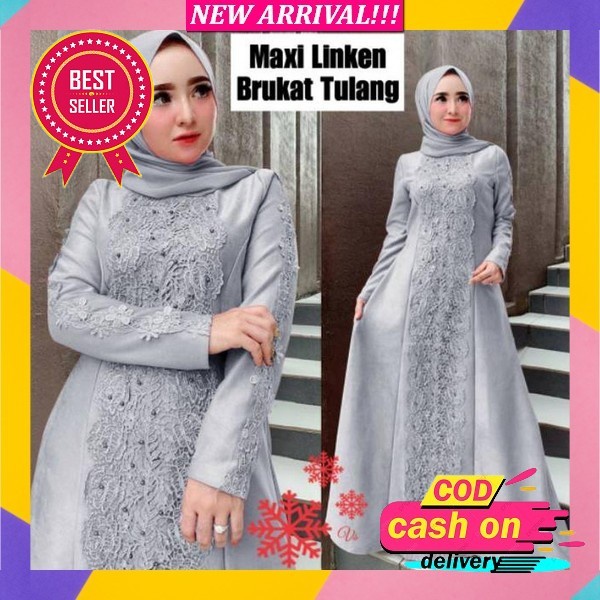 Maroco Dress Gamis Crinkle Airflow Premium Dress Wanita Terbaru 2023 Gamis Wanita Bahan Cringkle Apl