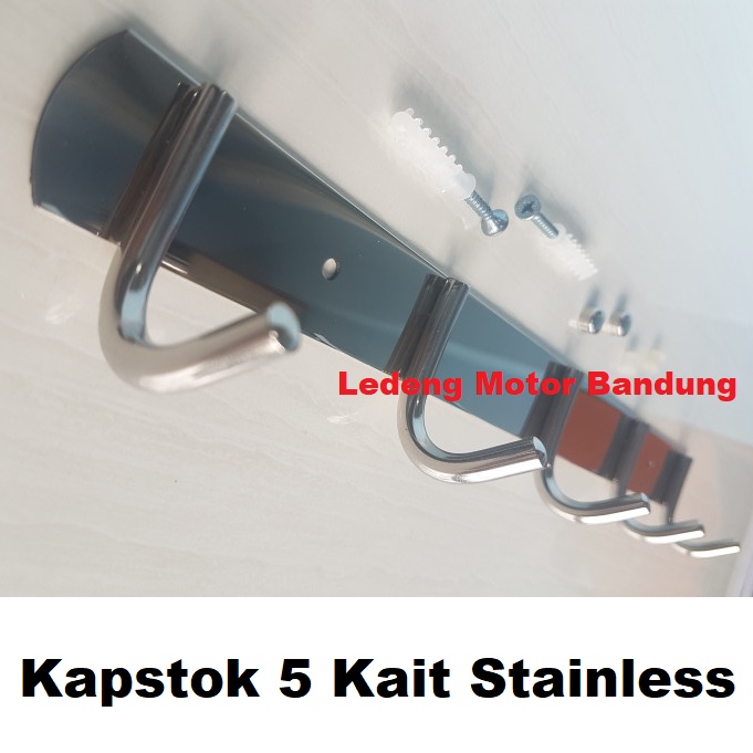 Kapstok 5 Kait Stainless Hanger Gantungan Baju Pakaian Kokoh