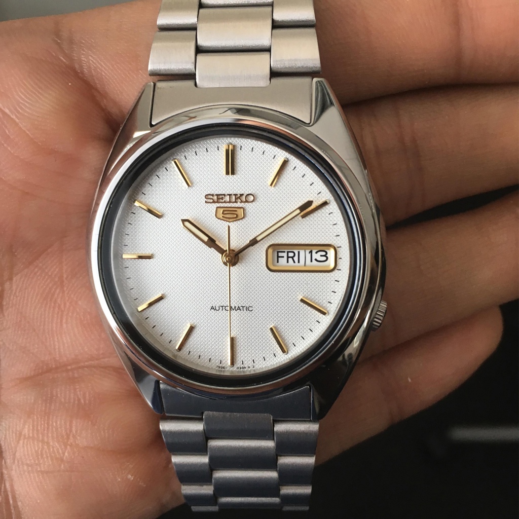 Seiko 5 SNXG47K1 Automatic White Dial - Jam Tangan Pria SNXG47