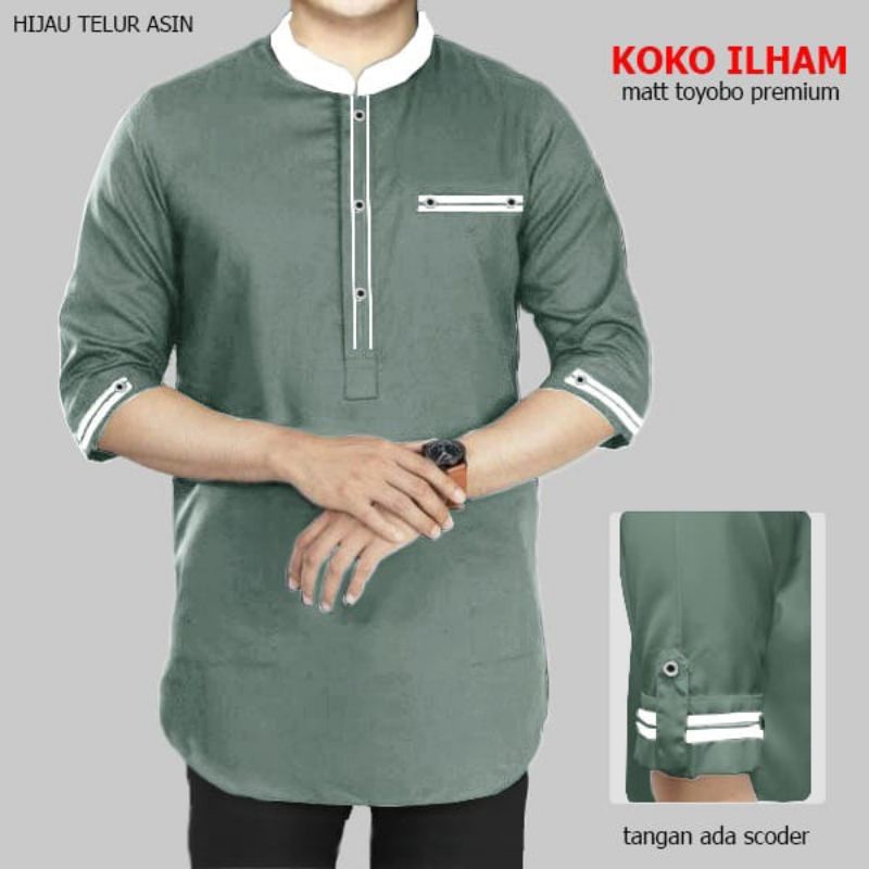 KOKO ILHAM Pakaian Pria Muslimin Matt Toyobo Premium Terbaru B1- Love-60478-62318-64167-66194-68174-70r72(S,M,L,XL,2XL,3XL)