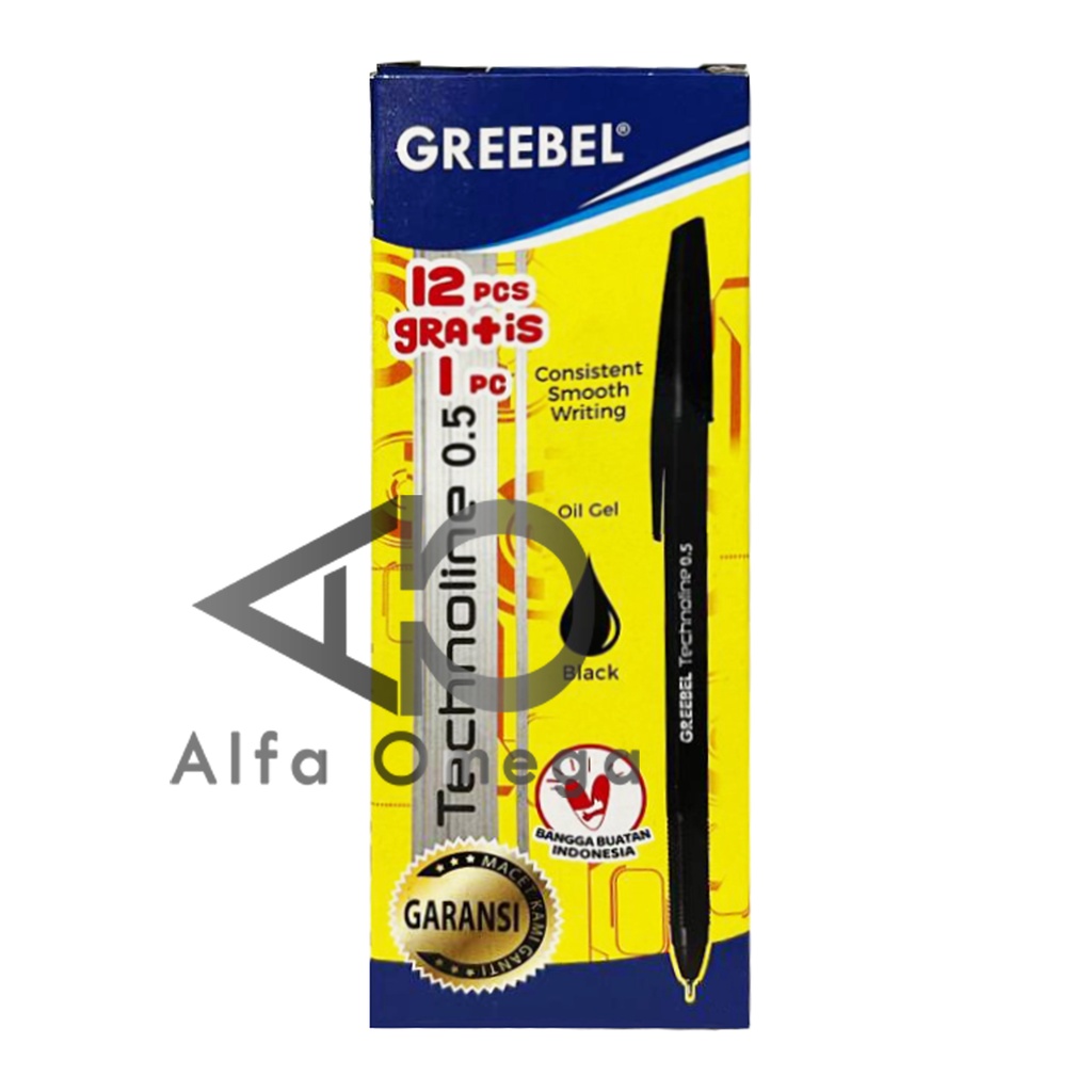 

Pulpen GREEBEL Ballpoint Technoline 0.5mm HITAM