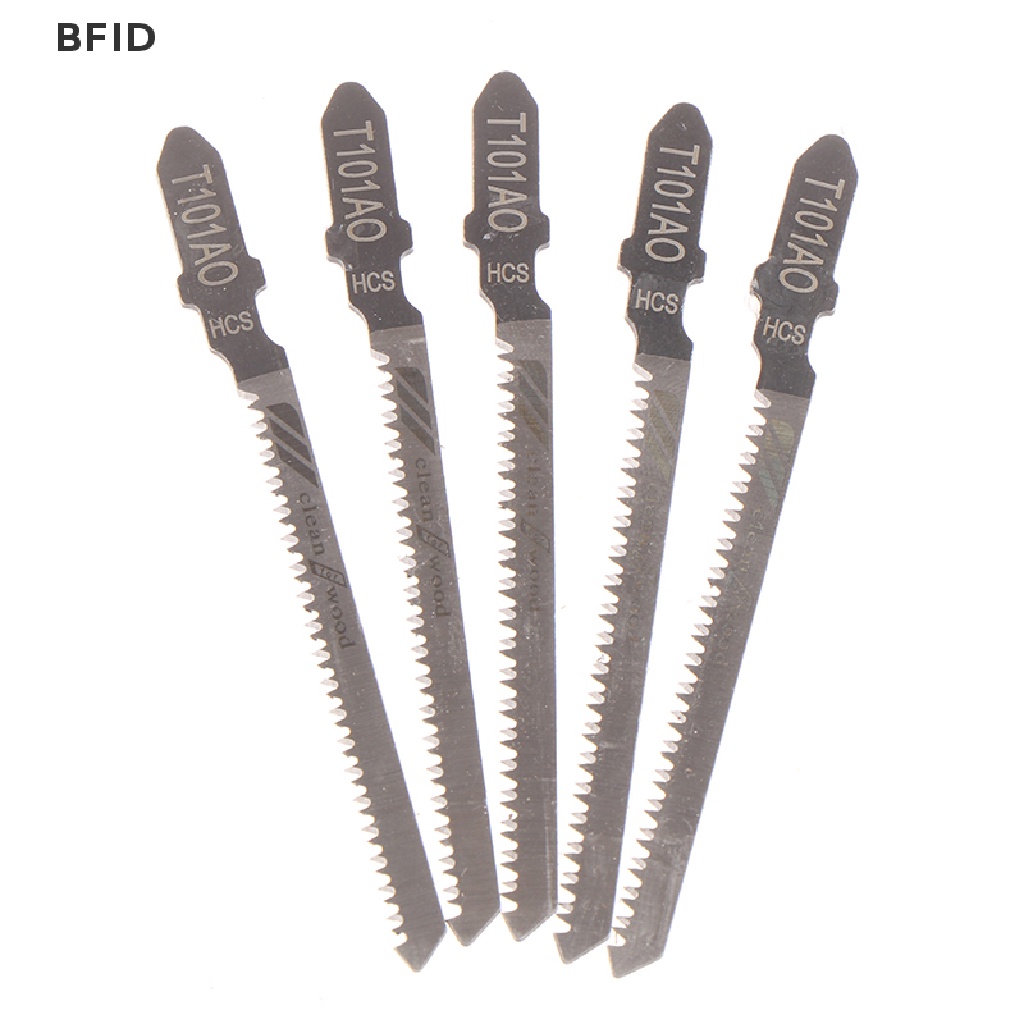 [BFID] 5pcs T101AO HCS T-Shank Jig Blades Curve Cutg Alat Untuk Kayu Plastik [ID]