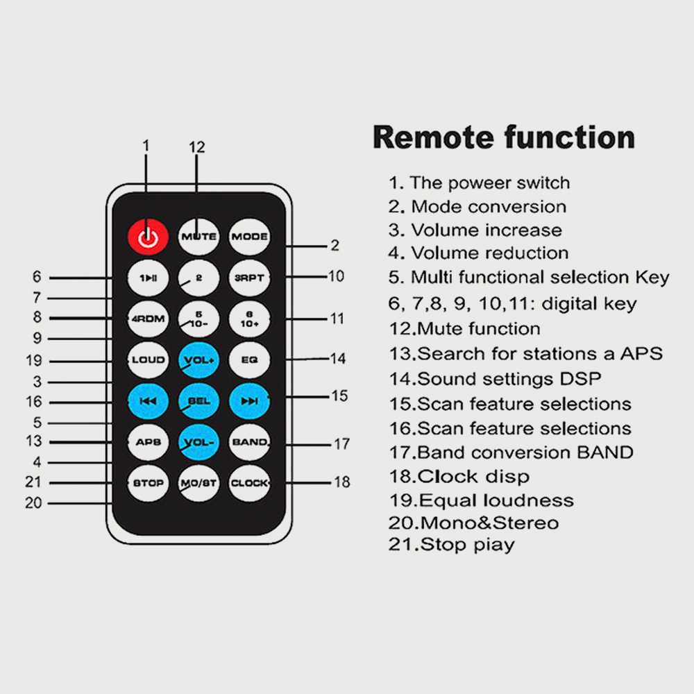 Tape Audio Mobil Bluetooth USB MP3 FM Radio 60 W x 4 12 Pin - 8027BT - Black