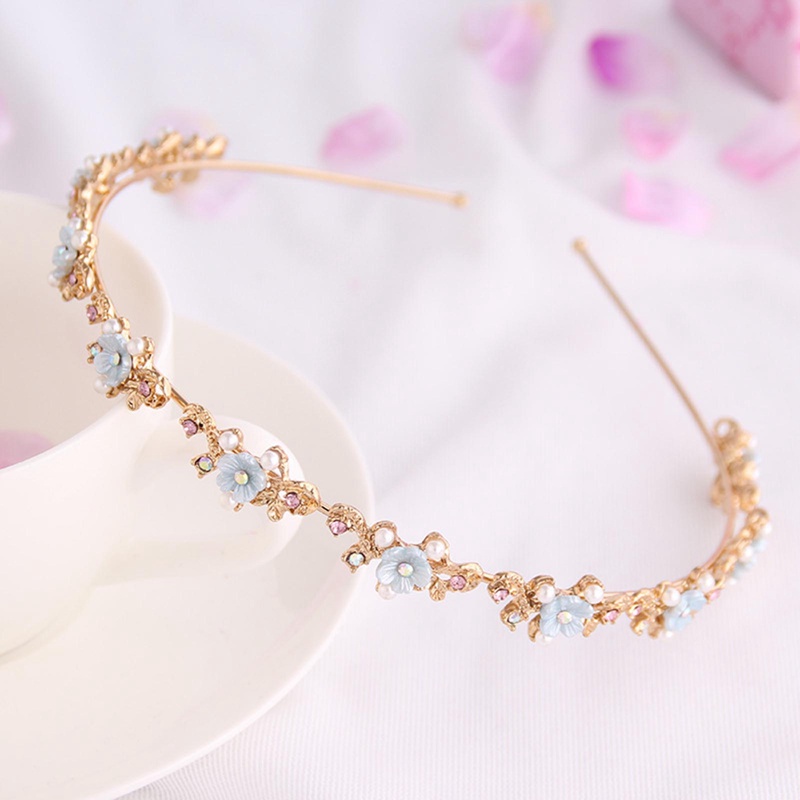 Panas Kristal Berlian Imitasi Mutiara Gelombang Hairband Wanita Pengantin Pernikahan Tiara Aksesoris Rambut Mahkota Bando Fashion Hairwear