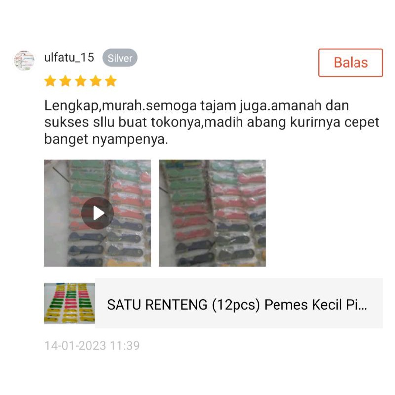 SATU RENTENG (12pcs) Pemes Kecil Pisau Lipat Mini