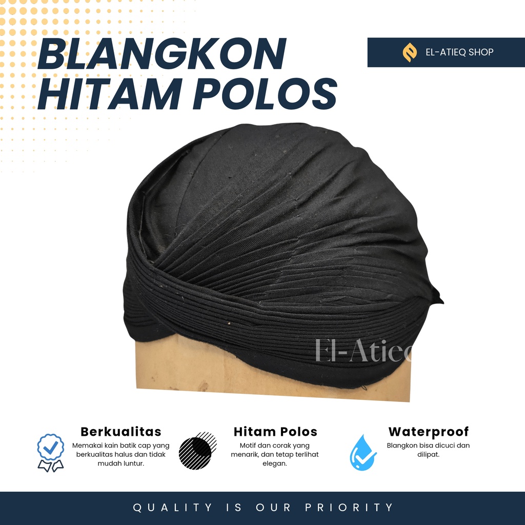 Blangkon Halus Hitam Polos Belangkon Alusan Mataram Yogyakarta Motif Hitam Polos Cuci Lipat