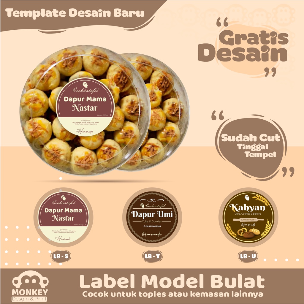 

Label Sticker Toples Kemasan Custom Bahan Cromo Model Bulat FREE DESAIN Template 002