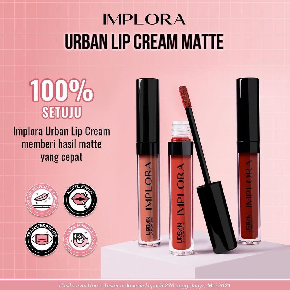 Terbaru 1.1 Implora (✔️BPOM) Urban Lip Cream Matte ( lipcream ) shade no 1 2 3 4 5 6 7 8 9 10 11 12 