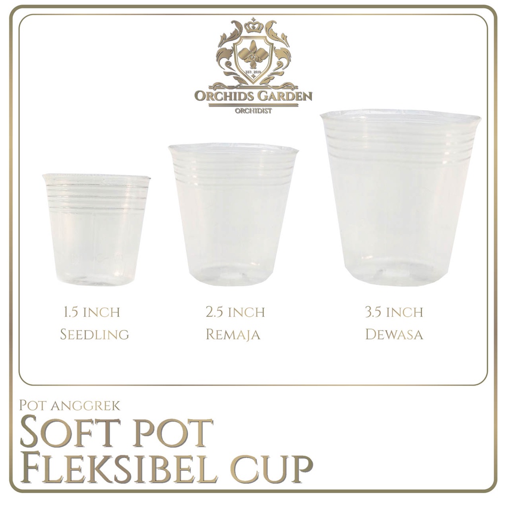 ORCHIDSGARDEN Soft Pot Bening Fleksibel Anggrek Flexible Lunak Pot Anggrek Seedling Transparan Pot T