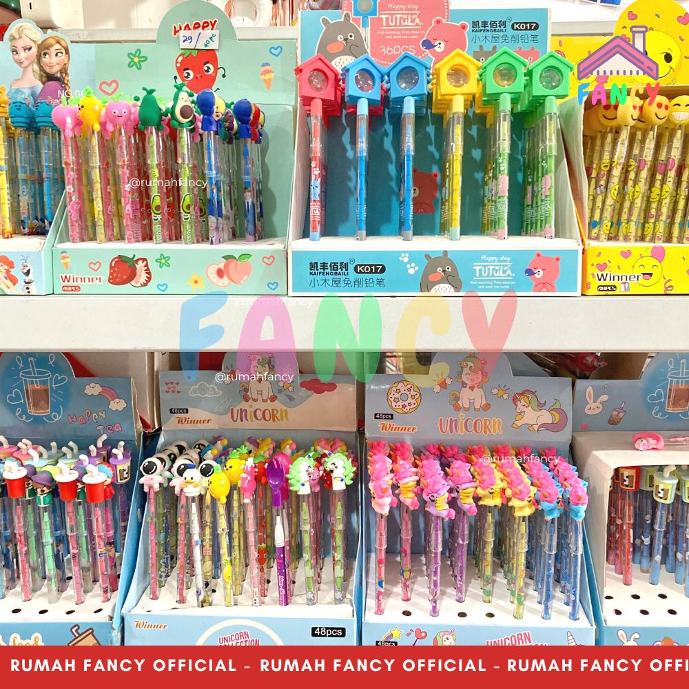 

[GROSIR] 1Box isi 48Pcs Pensil bensia 2B onde anak bentuk karakter UNICORN /ASTRONOT / DORAEMON / BOBA / EMOTICON / FRUIT / BURGER / KENTANG /BERUANG