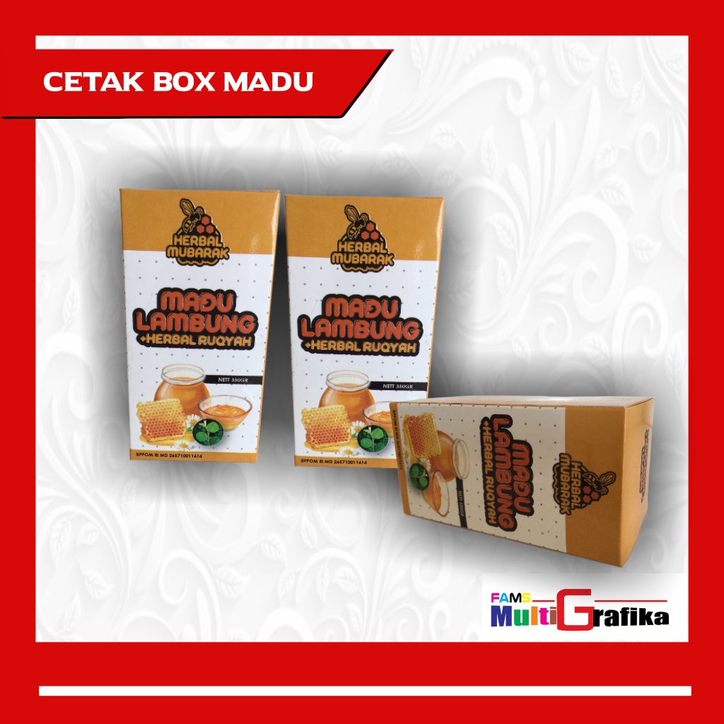 

CUSTOM PRINT Paper Box Food Grade | Minimum 1000 pcs Cetak dus box madu lambung