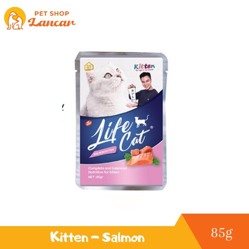 Life Cat Pouch Kitten Salmon Makanan Kucing Basah 85gr