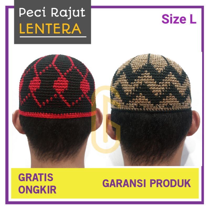 Peci Rajut Lentera Ukuran L