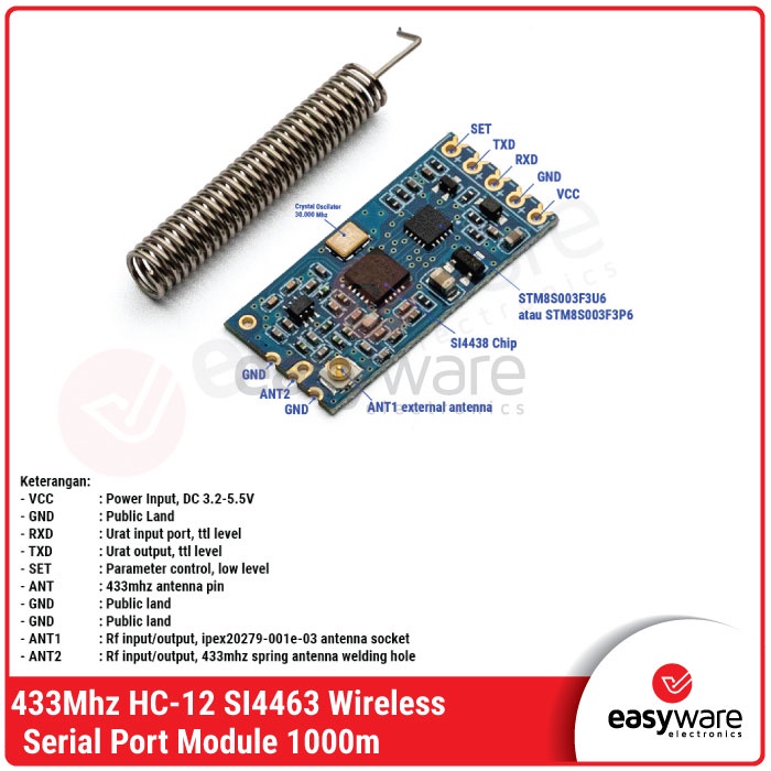 HC-12 HC12 433 MHZ WIRELESS SERIAL PORT MODULE