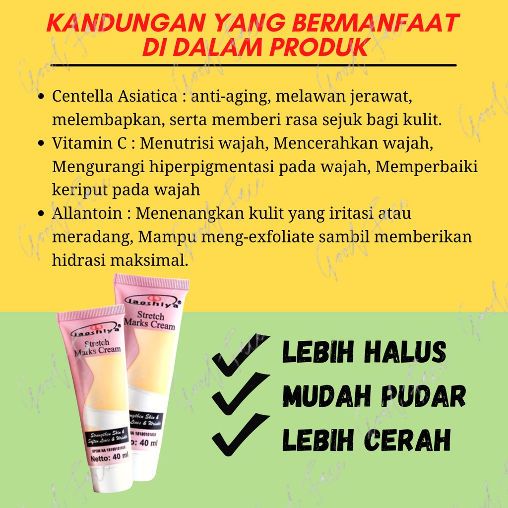 LAOSHIYA STRETCH MARKS CREAM PENGHILANG STRECHMARK ORIGINAL BPOM PENGHILANG BEKAS LUKA