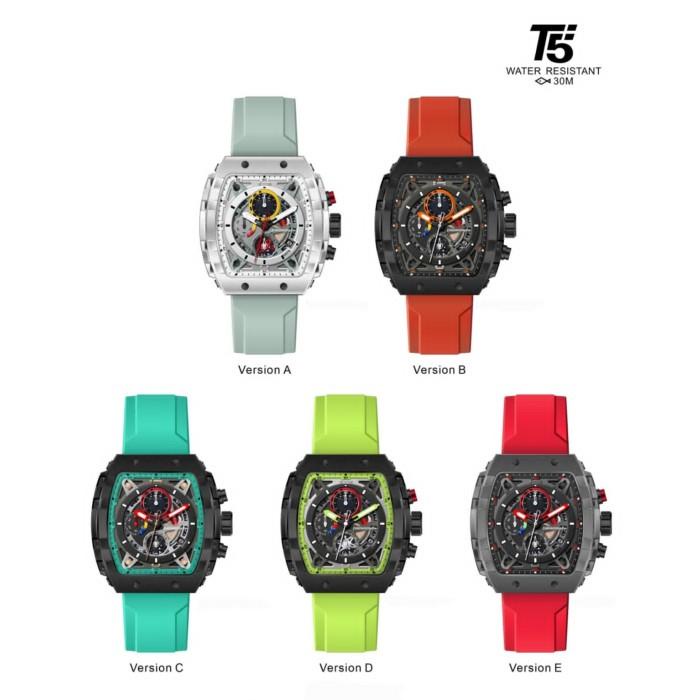 Jam Tangan Pria T5 H3905G Chronograph Tali Rubber Original 92
