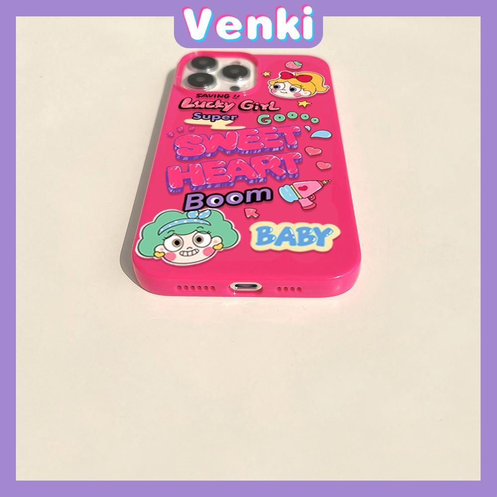 iPhone Case Soft TPU Glossy Pink Candy Case Cute Cartoon Lucky Girl Camera Protection Shockproof For iPhone 14 13 12 11 Pro Max 7 8 Plus X XR