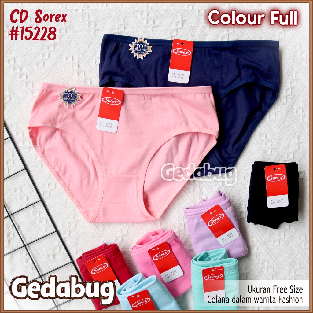 3 Pcs - CD Sorex 15228 Polos Free Size Pakaian Celana Dalam Wanita Remaja - Dewasa | Gedabug