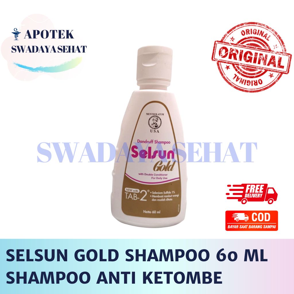 SELSUN GOLD SHAMPOO 1 60 ML BLUE 60ML YELLOW DOUBLE IMPACT 50ML - Shampo Anti Ketombe Conditioner