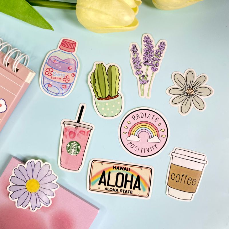 

[Part 2] Stiker Aestetik Mini Stiker Buku Stiker Botol Stiker Hp